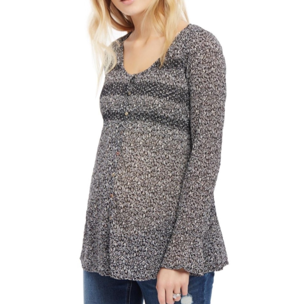 Motherhood Floral Smocked Maternity Blouse